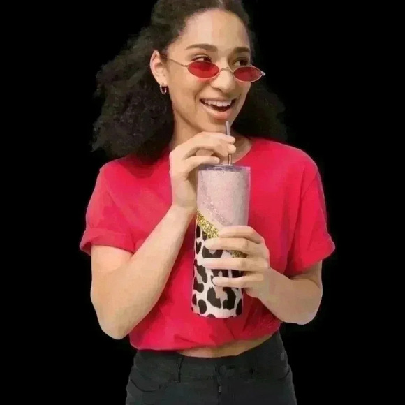 Animal print 20 oz tumbler with straw - Picture 2 of 3